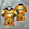 Spooky Cat Garden Men Aloha Shirt, Empty Branch Tree Button Down Shirts, Halloween Designed Shirt, Horror Witch House Gift