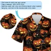 Halloween Spooky Pumpkin Hawaiian Shirt, Comfy Hawaii Shirt, 3d Printed Hawaiian Aloha Shirt, Summer Beach Shirt, Short Sleeve Hawaii Shirt