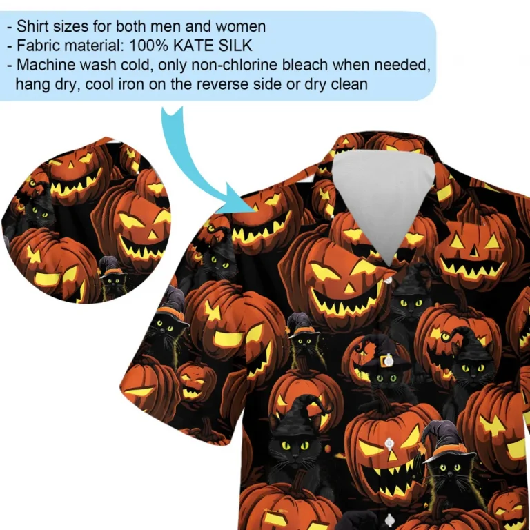 Halloween Spooky Pumpkin Hawaiian Shirt, Comfy Hawaii Shirt, 3d Printed Hawaiian Aloha Shirt, Summer Beach Shirt, Short Sleeve Hawaii Shirt