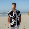 Adorable Multiple Black Cat Men Hawaiian Shirt , Scary Halloween Aloha Beach Button Down Shirts, Cat Printed Shirt, Cat Lovers Gift