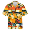 Seaside Cocktail Bar Unisex Hawaiian Shirt, Tropical Sunset Aloha Button Down Shirts, Men's Casual Wear, Comfy Relaxed Fit, Holidays Hawaii Shirt