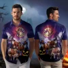 Cow Herd Printed Hawaiian Shirt, Halloween Night Aloha Beach Button Down Shirts, Scary Halloween Party Clothing, Custom Boyfriend Summer Shirt