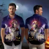 White Charolais Halloween Hawaii Shirt, Spooky Halloween Aloha Shirts, Summer Button Down Shirt, Unisex Clothing, Men's Casual Wear