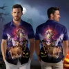 Jersey Cows Wear Funny Hat Men Hawaiian Shirt, Sculptured Pumpkin Halloween Aloha Beach Button Down Shirts, Halloween Party Clothing, Unisex Wear