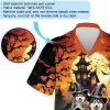 Halloween Siberian Husky Men Hawaiian Shirt, Animal Printed Aloha Beach Shirts, Halloween Button Down Top, Spooky Casual Clothing, Men's Wear