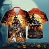 Funny Beagle In Witch Castle Hawaii Shirt, Halloween Party Group Aloha Shirts, Animal Printed Hawaiian Shirts, Animal Lover Button Down Shirt