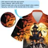 Halloween Border Collie Men Hawaiian Shirt, Dog Aloha Beach Button Down Shirts, Halloween Glowing Pumpkins By Night With Bat Hawaiian Shirt