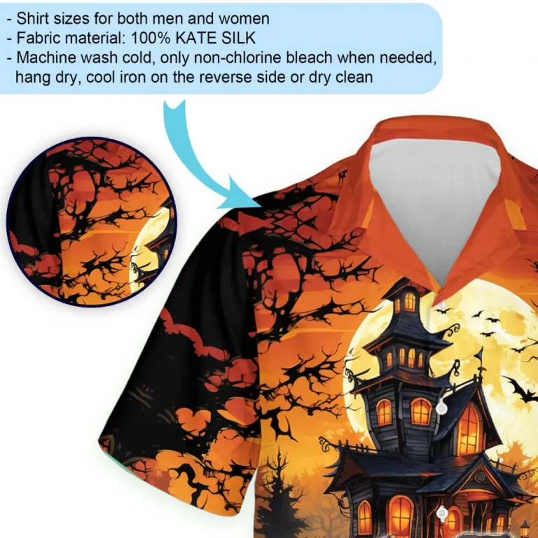 Halloween Cute Chichihua Men Hawaiian Shirt, Dog Lover Aloha Beach Button Down Shirts, Halloween Glowing Pumpkins Hawaiian Shirt, Forest Bat Top