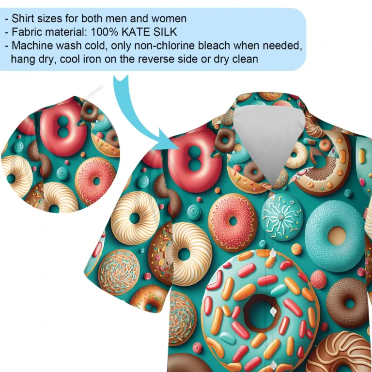 Multiple Donuts Hawaiian Shirt For Men Women, Vibrant Cake Aloha Beach Shirts, Summer Men's Button Down Shirt, Casual Clothing