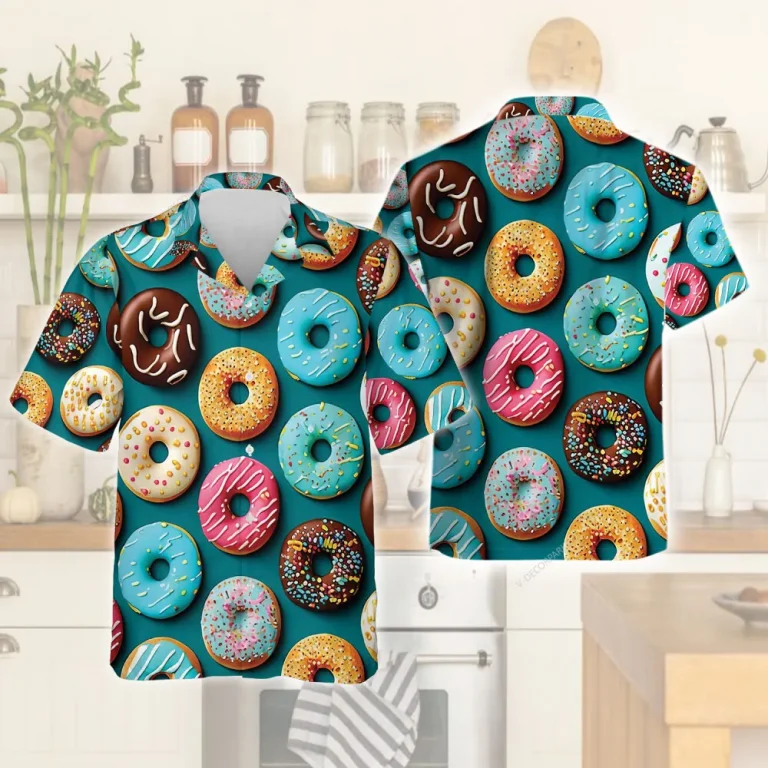 Amazing Glazed Donut Hawaiian Shirt For Men Women, Delicious Cake Aloha Beach Shirts, Food Pattern Mens Button Down Shirt, Unisex Clothing