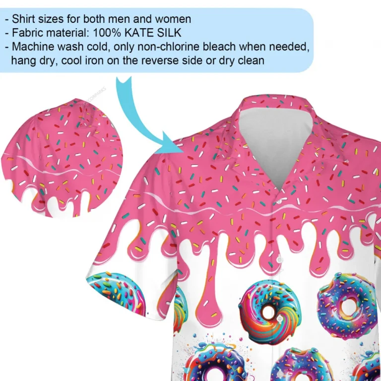 Delicous Donuts Hawaiian Shirt For Everyone - Donut Glazed Aloha Beach Shirts, Sweets Mens Button Down Shirt, Hologram Clothing