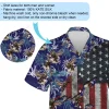 Tropical Palm Eagle Hawaii Shirt For Men Women , American Flag Aloha Beach Shirts, Patriots' Button Down Shirt, Independence Celebration Clothing