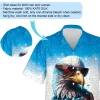 Bald Eagle Wears Usa Hawaiian Shirt For Men Women, Swag Eagle Aloha Beach Shirts, Animal Printed Mens Button Down Shirt, Casual Clothing