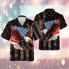 American Fierce Eagle Hawaiian Shirt, Usa Aloha Beach Shirts For Men And Woman, Monogram Usa Flag Printed Men's Casual Shirt, Animal Pattern Clothing