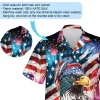 Native America Eagle Unisex Hawaiian Shirt, Independence Day 4th Of July Aloha Beach Shirts, Text Printed Men's Button Shirt, Family Group Clothing