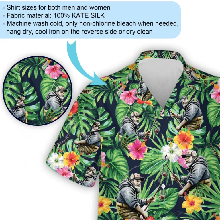 Talented Angler Hawaiian Shirt For All Genders, Tropical 3d Floral Aloha Beach Shirts, Tropical Lover Patterned Shirt, Vibrant Fisherman Clothing