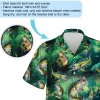 Fish Printed Travelling Hawaiian Shirt For Men Women, Green Coral Reefs Aloha Beach Shirts, Casual Hawaiian Family Wear, Button Down Shirt For Summer