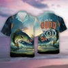 Bass Fishing Summer Men And Women Hawaiian Shirt, Ocean-themed Aloha Shirt, Breathable Hawaiian Shirt, Fishing Lover Couple Top
