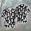 Adorable Ghost Unisex Hawaiian Shirt, Happy Halloween Aloha Button Down Shirt, Wicked Souls Pattern Top, Miserable Spirit Printed Clothing