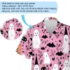 Adorable Ghost Men Hawaiian Shirt, Halloween Day Aloha Beach Button Down Shirts, Animated Halloween Objects Printed Clothing, Unisex Wear