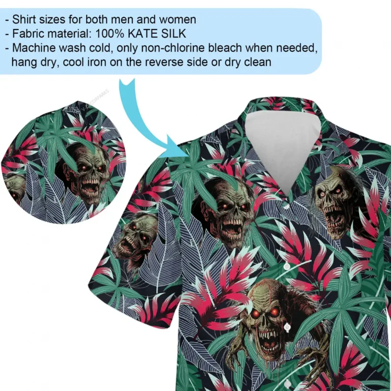 Tropical Carnivore Monster Men Hawaiian Shirt, Halloween Aloha Beach Shirts, Men's Button-down Shirt, Tropical Forest Vibe Clothing