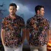 Multiple Creepy Pumpkin Halloween Unisex Hawaiian Shirt, Scary Lantern Halloween Aloha Beach Button-down Shirt, Monster Printed Clothing