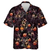 Pretty Witch Lady Halloween Men Hawaiian Shirt, Spider Web Aloha Beach Shirts, Halloween Night Men's Button-down Top, Casual Men's Wear