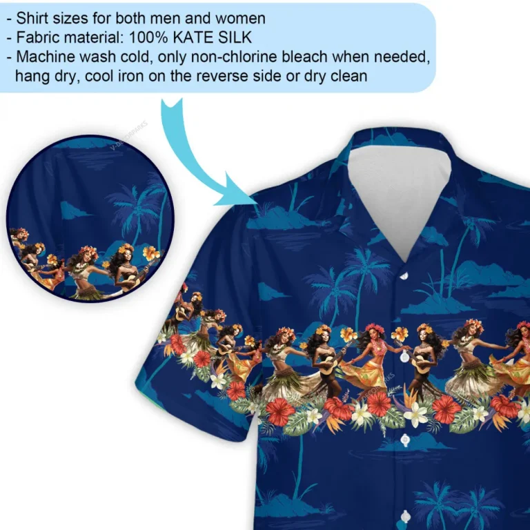 Hula Girl Party Hawaiian Shirt For Men Women, Tiki Music Party Aloha Beach Shirts, Girl Printed Unisex Button Down Shirt