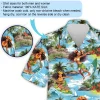 Hula Girl Surfing Hawaiian Shirt For Men Women, Tropical Summer Sport Aloha Beach Shirts, Unisex Button Down Shirt, Couple Travel Clothing