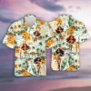 Hula Girl With Surfboard Family Hawaiian Shirt, Wave Surfing Aloha Beach Shirts For Men Women, Mens Button Down Shirt, Summer Beach Shirt