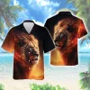 Lion King Men Hawaiian Shirt, Lion Fire Aloha Beach Button Down Shirt, Animal Lover Printed Top, Stylish Clothing For Men And Women