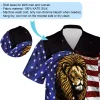 Majestic Lion King Hawaii Shirt For Everyone, American Flag Aloha Beach Shirts, Independence Day Ceremony Clothing, Animal Lover Gift