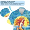 Angelic Mermaid Sunrise Hawaii Shirt For Everyone, Ocean Wave Casual Short Sleeve, Sunshine Patterned Summer Shirt, Sea Lover Gift