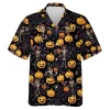 Funny Magician Skeleton Hawaiian Shirt For Men And Women, Wicked Pumpkin In Spider Web Aloha Beach Button-down Shirts, Halloween Vibe