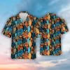 Vibrant Surfboards Pattern Unisex Hawaiian Shirt, Tropical Tiki Summer Aloha Button-down Shirt, Surfing Wave Lover Gift, Casual Men's Wear