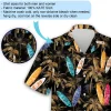 Floral Patterned Surfboards Boy's Hawaiian Shirt, Tropical Coconut Trees Button-down Shirt, Nature Printed Aloha Clothing, Casual Men's Wear