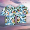 Surfboards And The Sea Hawaiian Shirt For Everyone, Vibrant Tropical Island Aloha Shirt, Vintage Beach Printed Top, Family Trip Clothing