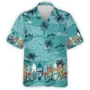 Aesthetic Surfboards Collection Hawaiian Shirt, Surfing Summer Holiday Aloha Beach Shirts, Casual V-neck Button-down Top, Sea Lover Gift