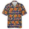 Surfing Board Within Hibiscus Hawaiian Shirt For Men And Women, Tropical Flowers Printed Aloha Shirts, Casual Button-down Clothing, Unisex Top