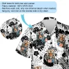 Monogram Background With Astronaut Tiger Men Hawaiian Shirt, Us Flag Sign Aloha Shirt, Casual V-neck Button Down Top, Party Clothing