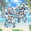 Athletic Dolphin Weightlifting Men Hawaiian Shirt, Gymnastic Animal Aloha Shirt, Palm Island Patterned Clothing, Sport Lover Gift