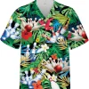 Bowling Tropical Pattern Shirt For Men Women, Bowling Hawaiian Shirt, Bowling Team Hawaiian Aloha Shirt, Tropical Beach Shirt, Summer Aloha Shirt