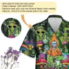 Hippie Alien Unisex Hawaiian Shirt, Psychedelic Tripping Printed Aloha Button Down Shirt,bus Pattern Shirt, Funky Clothing, Summer Shirt