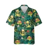 Cute Alien Friends Unisex Hawaiian Shirt, Ufo Printed Aloha Button Down Shirt, Tropical Pattern Shirt, Funny Beach Clothing, Summer Shirt