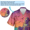 Bigfoot Resting Unisex Hawaiian Shirts, Sunset Pattern Shirt, Beach 3d Printed Aloha Shirt, Thankful Gift, Funny Summer Shirt, Casual Clothing