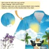 Cool Dairy Cow Unisex Aloha Beach Shirt, Animated Cattle 3d Printed Hawaiian Button Down Shirt, Summer Beach Short Sleeves, Sea Lover Clothing