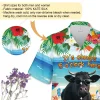 Black Bull Unisex Aloha Shirt, Hibiscus 3d Printed Hawaiian Button Down Shirt, Tropical Lover Gift, Summer Beach Shirt, Casual Clothing