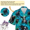 Black Moo Cow Unisex Hawaiian Shirt, Cattle 3d Printed Aloha Button Down Shirt, Tropical Leaves Pattern Summer Beach Shirt, Casual Clothing