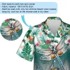 Dragonfly 3d Printed Unisex Hawaii Shirt,tropical Hibiscus Aloha Button Down Short Sleeve, Insect Wings Printed Clothing, Beach Shirt