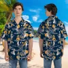 Vintage Hula Girl Hawaii Shirt, Tropical Beach Printed Short-sleeve, Unisex Aloha Shirt, Retro Island Patterned Summer Clothing